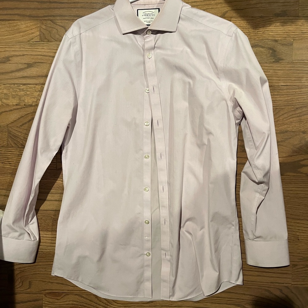 Charles Tyrwhitt Light Pink Dress Shirt 15.5 33 extra slim fit